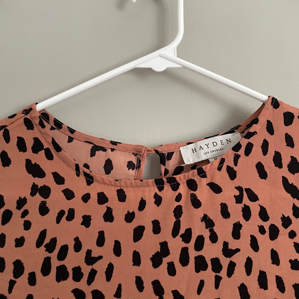 Hayden Orange/Coral and Black Abstract Animal Print Dress - Picture 3 of 7